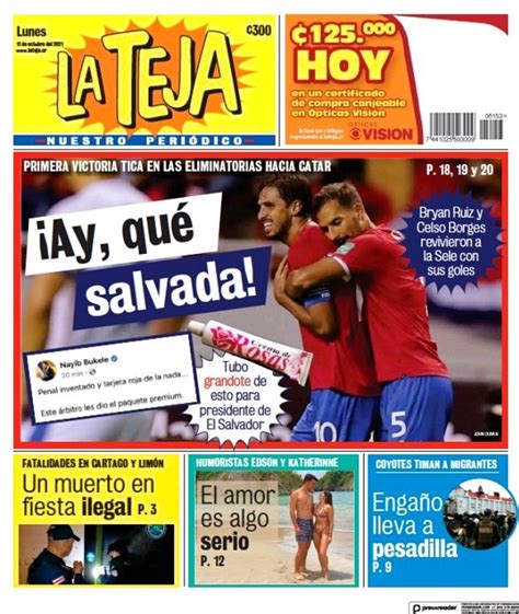 Periódico tico dice que Bukele se desquitó contra el árbitro tras derrota ante Costa Rica ...