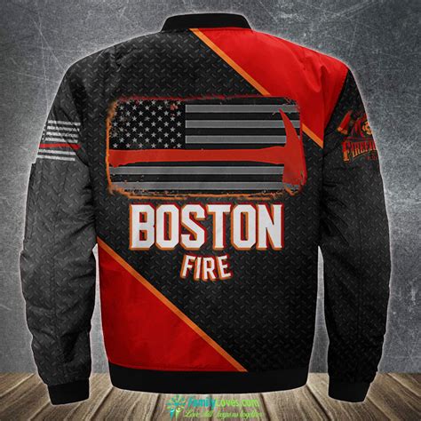 Boston Massachusetts Fire Department Firefighter Mens Bomber Jacket 3D All Over Print - Family ...