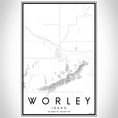 Worley - Idaho Map Print in Classic — JACE Maps