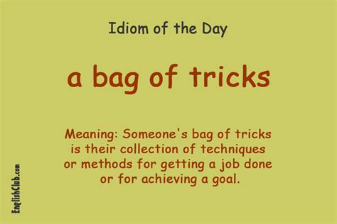 A bag of tricks English Tips, English Idioms, English Phrases, English ...