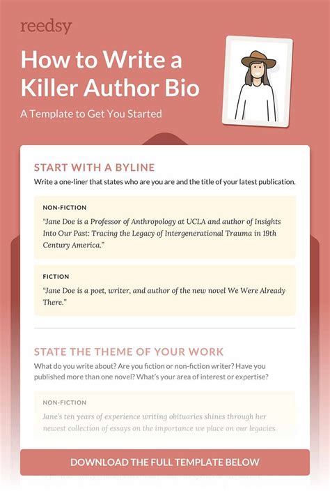 How to Write a Killer Author Bio (with Template) | How to memorize ...