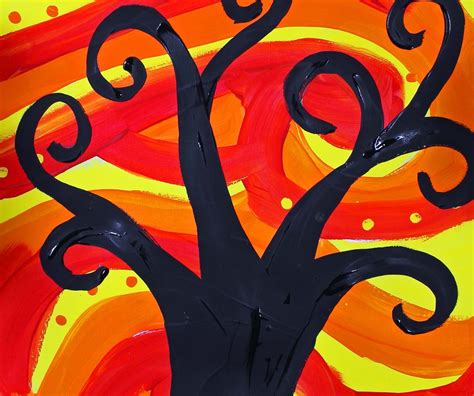 Art for Kids: Painting an Abstract Swirly Tree Silhouette With Acrylic Paints | Em Winn | Skillshare