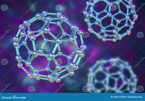 Buckyball, or Buckminsterfullerene Molecule, 3D Illustration Stock Illustration - Illustration ...