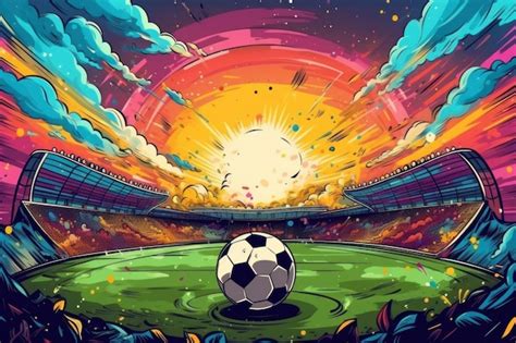 Premium AI Image | soccer stadium football doodle art illustration ...