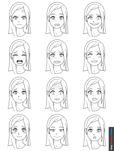 How to Draw Anime and Manga Facial Expressions - Easy Step by Step Tutorial | Anime expressions ...