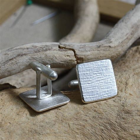 Handmade Textured Silver Squares Cufflinks By Caroline Cowen Jewellery | Handmade cufflinks ...