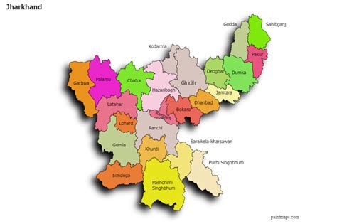 Create Custom Jharkhand Map Chart with Online, Free Map Maker.