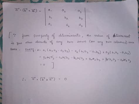 why is a dot (b x a) equal to 0 - Maths - Vector Algebra - 1829471 | Meritnation.com