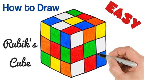 How to Draw a Rubik's Cube Easy for Kids Step by Step - YouTube