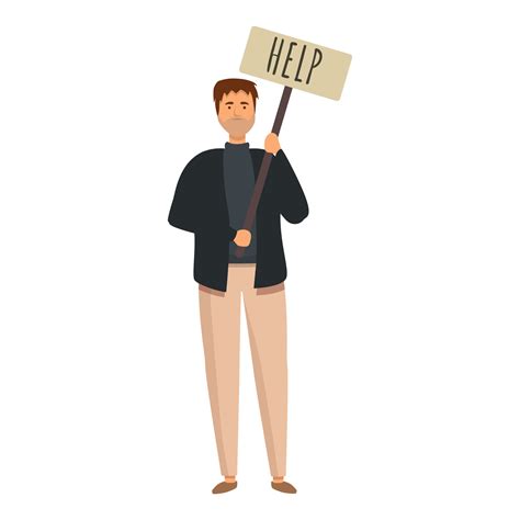 Poor man need help icon cartoon vector. Poverty people 20357120 Vector Art at Vecteezy