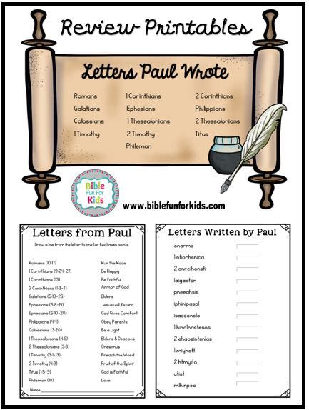 Letters Paul Wrote | Bible Fun For Kids