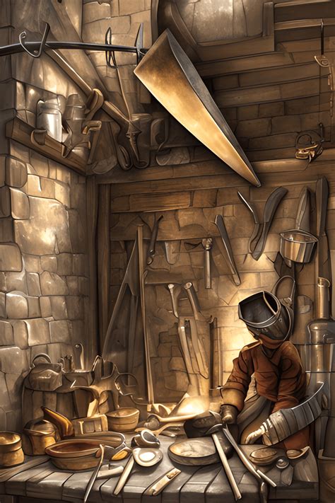 3D Scene Medieval Blacksmith from the Inside · Creative Fabrica