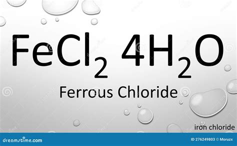 Ferrous Chloride Chemical Formula On Waterdrop Background Royalty-Free ...