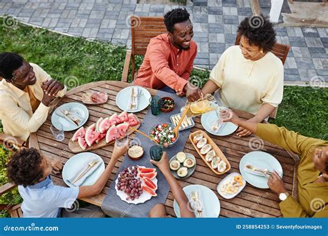 Black Family Enjoying Picnic Outdoors Stock Image - Image of celebrating, abundance: 258854253