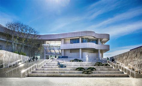 Staircase to the entrance to the Getty Museum for boomervoice - BoomerVoice