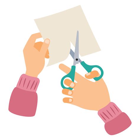 Drawing Of Cutting Paper With Scissors 13539462 Vector Art at Vecteezy