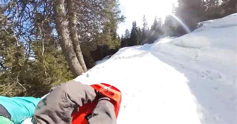 Thrilling Snow Toboggan Descent Goes Viral for Good Reason – Madly Odd!