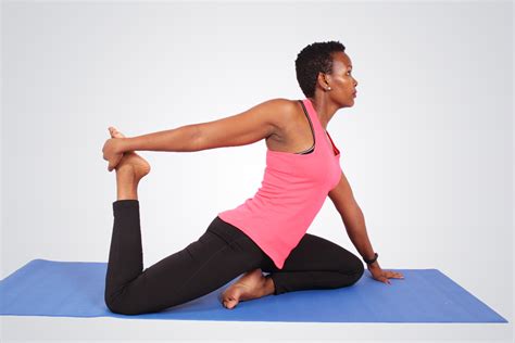 Fitness woman doing yoga stretching hip flexors