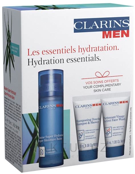 Clarins Men Hydration Essentials (f/balm/50ml + wash/gel/30ml + shm/sh ...