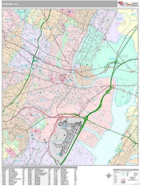 Newark, New Jersey Map: A Comprehensive Guide - World Map Colored Continents