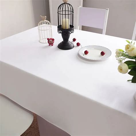 140*180CM Pure White Tablecloth Rectangular Hotel Restaurant Tablecloth ...