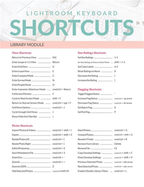 Essential Keyboard Shortcuts for Lightroom Classic (+ Cheat Sheet) | Lightroom keyboard ...