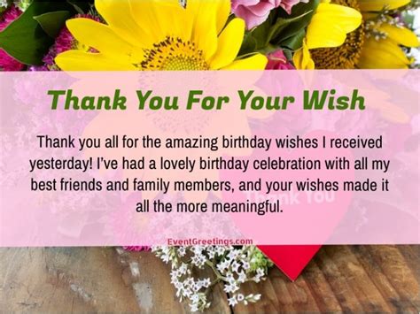 50 Best Thank You Messages for Birthday Wishes - Quotes And Notes