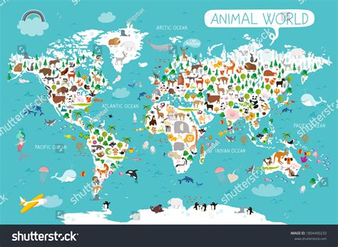 1,588 Animals World Map Kids Images, Stock Photos & Vectors | Shutterstock