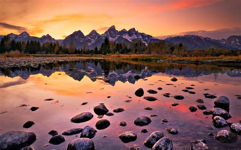 nature, Landscapes, Reflection, Sunset, Sunrise, Mounatins, Lakes ...