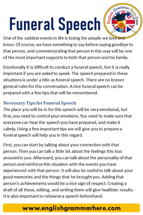 What is Funeral Speech? Funeral Speech Examples and Definition - English Grammar Here