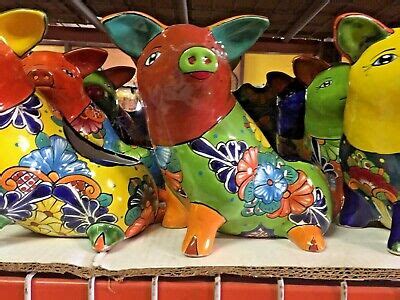 TALAVERA MEXICAN POTTERY - Animals - Sitting PIGGY PLANTER ***FREE FREIGHT*** | eBay