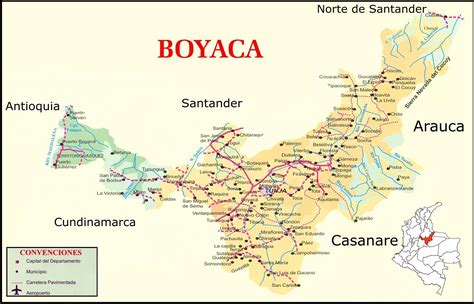 Boyacá road map - Full size