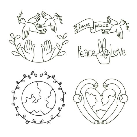 peace and love logo design set 672072 Vector Art at Vecteezy