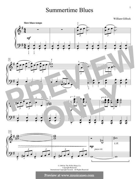 Summertime Blues by W. Gillock - sheet music on MusicaNeo