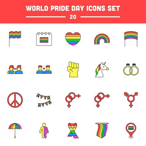 Colorful World Pride Day Icon Or Symbol In Flat Style. 24482885 Vector ...