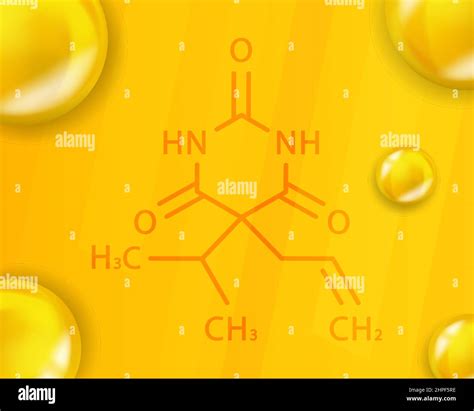 Aprobarbital chemical formula. Aprobarbital 3D Realistic chemical molecular structure Stock ...