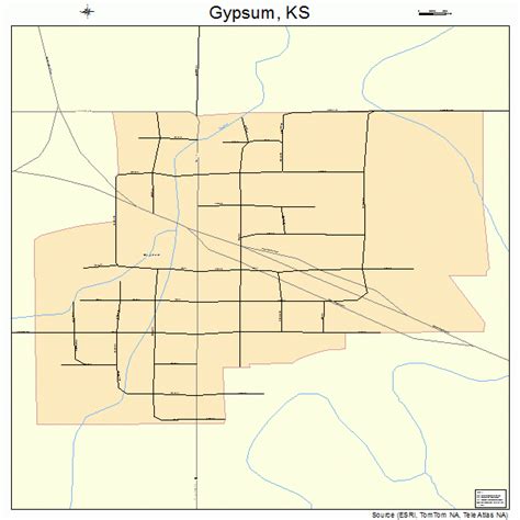 Gypsum Kansas Street Map 2029250