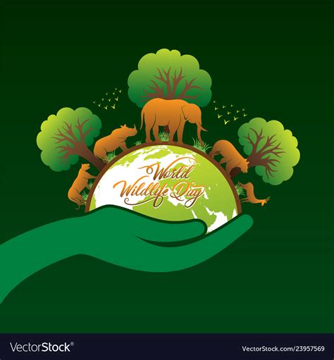 World wildlife day poster design Royalty Free Vector Image