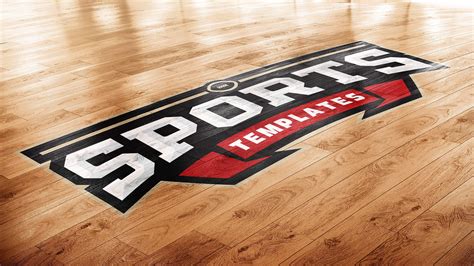 BasketBall Court Photoshop Logo Mockup – Sports Templates