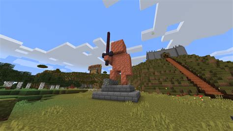 i made a copper statue for my survival world : r/Minecraft