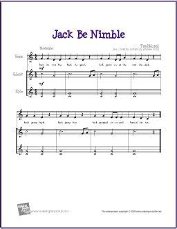 Jack Be Nimble | Sheet music, Music lesson plans, Elementary music