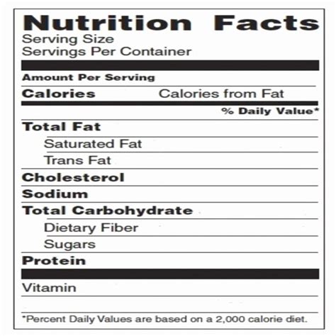 Nutrition Facts Label Template Excel Beautiful Blank Nutrition Label ...