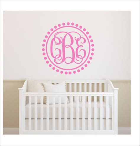 Monogram Wall Decal Nursery Monogram Bedroom Monogram Decal - Etsy