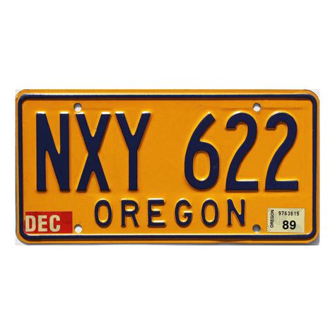 1989 Oregon #NXY-622 | Real Oregon License Plates