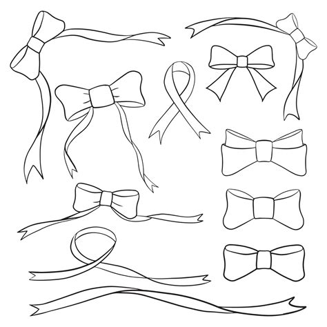 Ribbon outline vector collection 26418447 Vector Art at Vecteezy