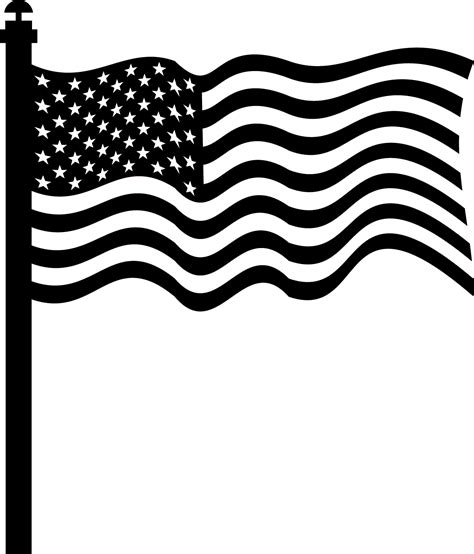 american flag drawing black and white - Clip Art Library