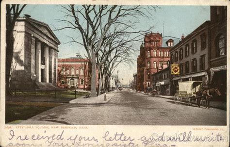 City Hall Square New Bedford, MA Postcard