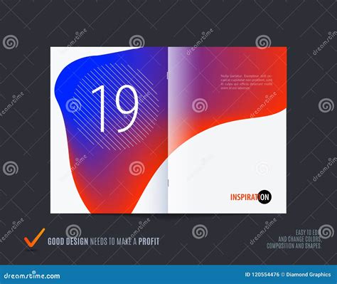 Abstract Double-page Brochure Design Fluid Style with Colourful Liquid for Branding. Business ...