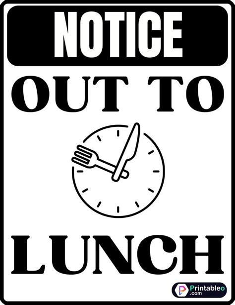 25+ Printable Out to Lunch Sign| Download FREE PDFs | Out to lunch, Signs, Hospital signs