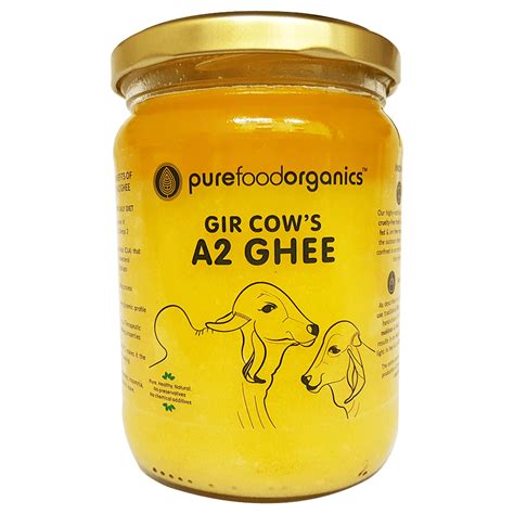 PureFoodOrganics Gir Cow's A2 Ghee 500ml. - Desi Cows Pure Ghee Buy online Best Traditional ...